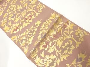 アンティーク　花唐草模様織出し袋帯（材料）